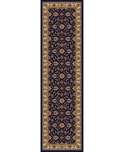 Closeout! Km Home 1592/1084/Navy Pesaro Blue 2'2" x 7'7" Runner Rug