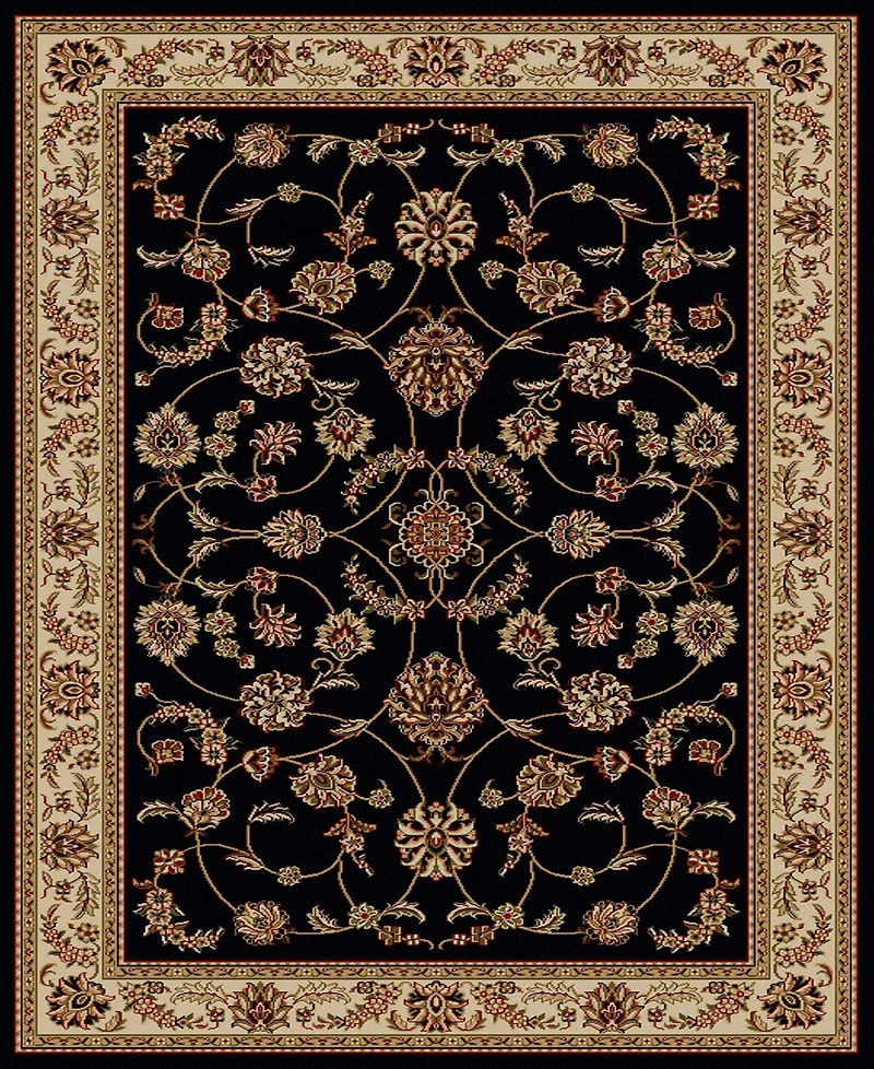 Closeout! Km Home 1596/1312/Black Pesaro Black 7'9" x 11' Area Rug