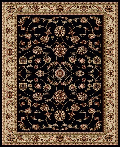 Closeout! Km Home 1596/1312/Black Pesaro Black 7'9" x 11' Area Rug