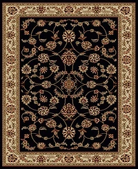 Closeout! Km Home 1596/1312/Black Pesaro Black 7'9" x 11' Area Rug
