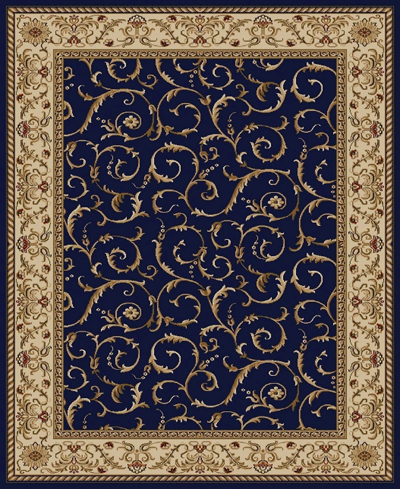 Closeout! Km Home 1599/1552/Navy Pesaro Blue 7'9" x 11' Area Rug
