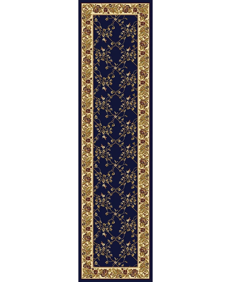 Closeout! Km Home 1427/1744/Navy Navelli Blue 2'2" x 8' Runner Rug