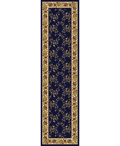 Closeout! Km Home 1427/1744/Navy Navelli Blue 2'2" x 8' Runner Rug