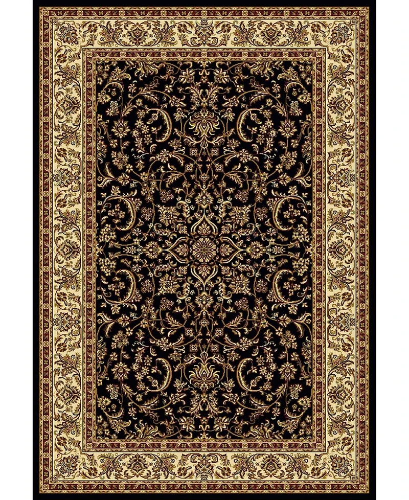 Closeout! Km Home 1318/1521/Black Navelli Black 5'5" x 8'3" Area Rug