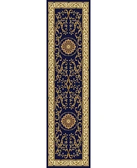 Closeout! Km Home 1419/1344/Navy Navelli Blue 2'2" x 8' Runner Rug
