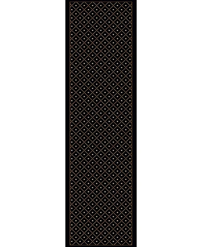 Closeout! Km Home 782/1614/Black Pesaro Black 2'2" x 7'7" Runner Rug
