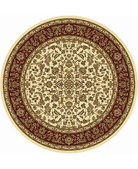 Closeout! Km Home 1318/1517/Ivory Navelli Ivory/ Cream 7'10" x 7'10" Round Area Rug