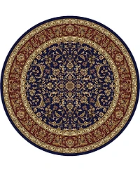 Closeout! Km Home 1318/1546/Navy Navelli Blue 5'3" x 5'3" Round Area Rug