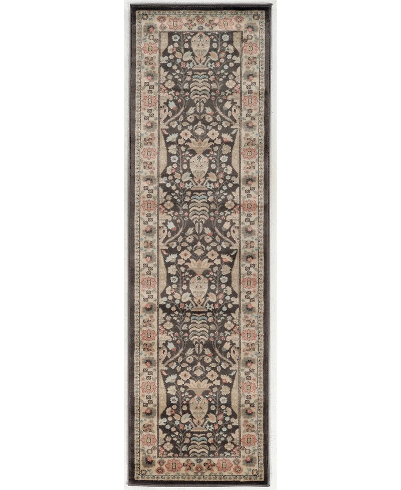 Closeout! Km Home 3812/1013/Brown Gerola Brown 2'2" x 7'7" Runner Rug