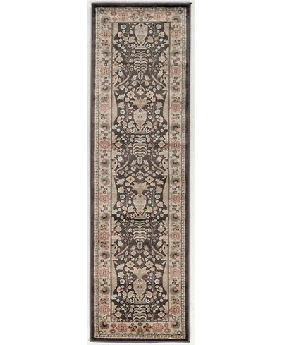 Closeout! Km Home 3812/1013/Brown Gerola Brown 2'2" x 7'7" Runner Rug