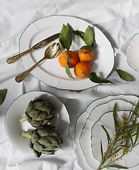 Twig New York Amelie Forest Green Rim 14" Oval Platter