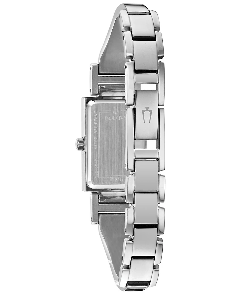 Bulova Women's Diamond-Accent Stainless Steel Bangle Bracelet Watch 18x33mm