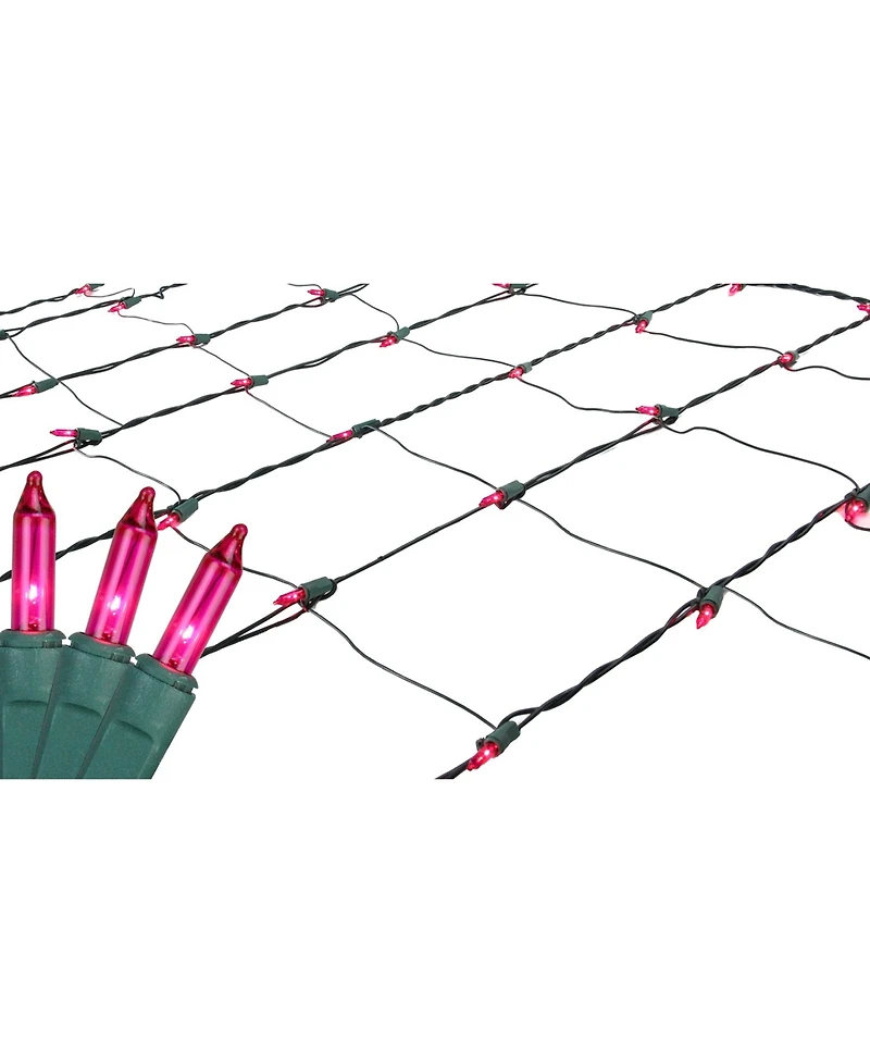 Northlight 4' x 6' Pink Mini Incandescent Christmas Net Lights - Green Wire