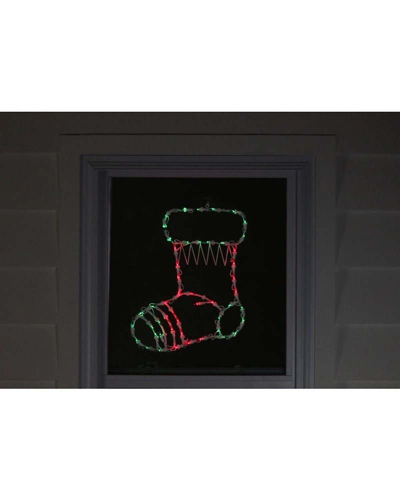 Northlight 18" Lighted Stocking Christmas Window Silhouette Decoration