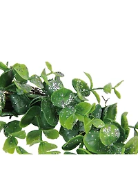 Northlight 8.75" Sparkling Silver and Green Grass Decorative Christmas Wreath