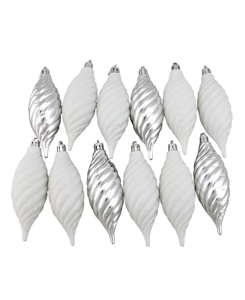 Northlight 125ct Winter White and Silver Splendor Shatterproof 4-Finish Christmas Ornaments