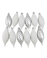 Northlight 125ct Winter White and Silver Splendor Shatterproof 4-Finish Christmas Ornaments