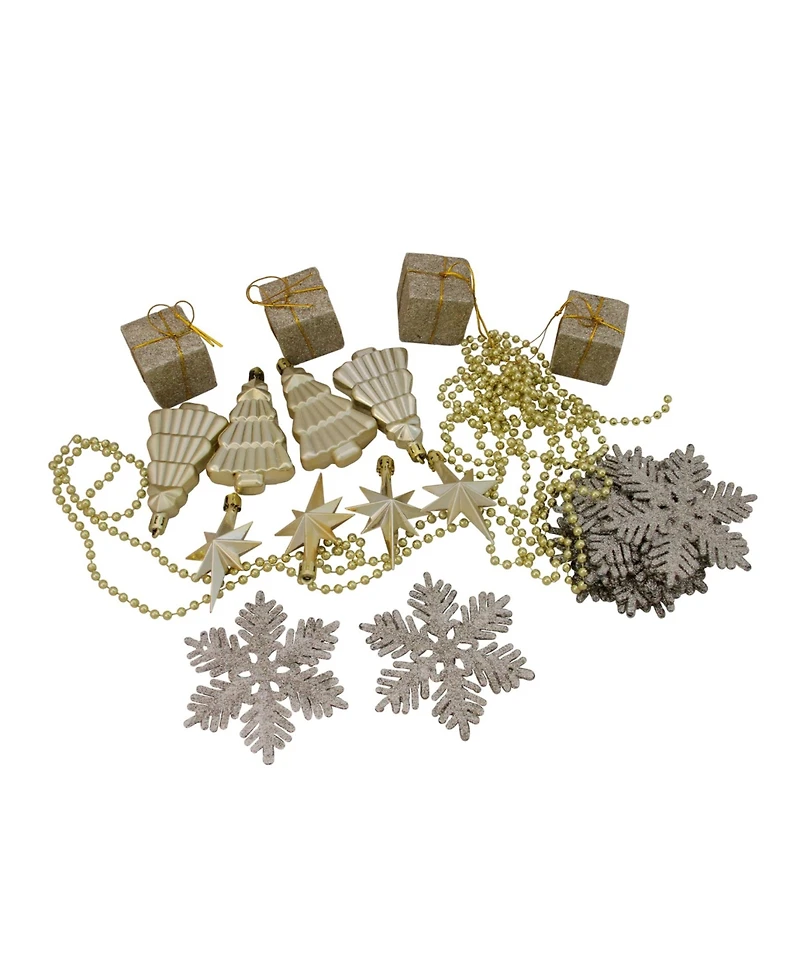 Northlight 125ct Champagne Gold Shatterproof 4-Finish Christmas Ornaments