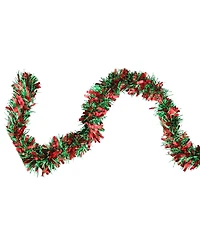 Northlight 50' Shiny Green and Red Christmas Tinsel Garland - Unlit