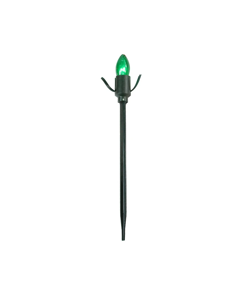 Northlight Set of 15 Red Clear and Green C9 Christmas Pathway Marker Decorations -14 ft Green Wire