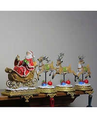 Northlight Set of 4 Santa and Reindeer Glittered Christmas Stocking Holder 9.5"
