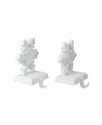 Northlight Set of 2 White Snowflake Glittered Christmas Stocking Holder 9.5"