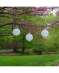 Lumabase Solar Powered Nylon Lanterns, Set of 3
