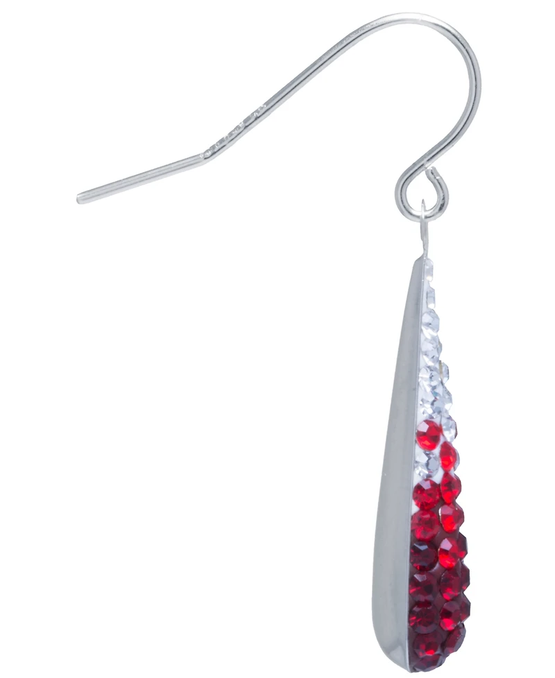 Crystal Pave Tear-Shape Drop Earrings Sterling Silver