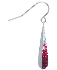 Crystal Pave Tear-Shape Drop Earrings Sterling Silver