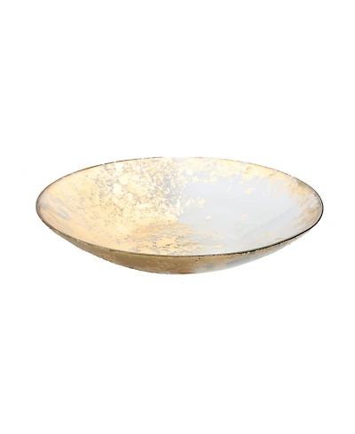 Classic Touch Smoked Glass Bowl with Scattered Gold Tone Design