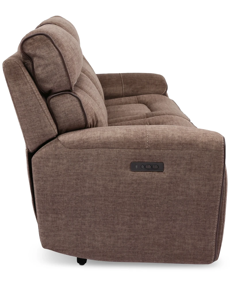 Closeout! Hutchenson 2-Pc. Fabric Sectional with 2 Power Headrests