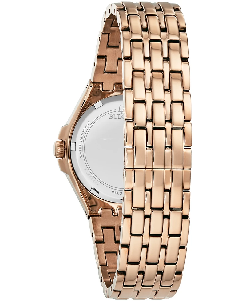 Bulova Women's Phantom Rose Gold-Tone Stainless Steel Bracelet Watch 32.5mm