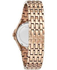 Bulova Women's Phantom Rose Gold-Tone Stainless Steel Bracelet Watch 32.5mm