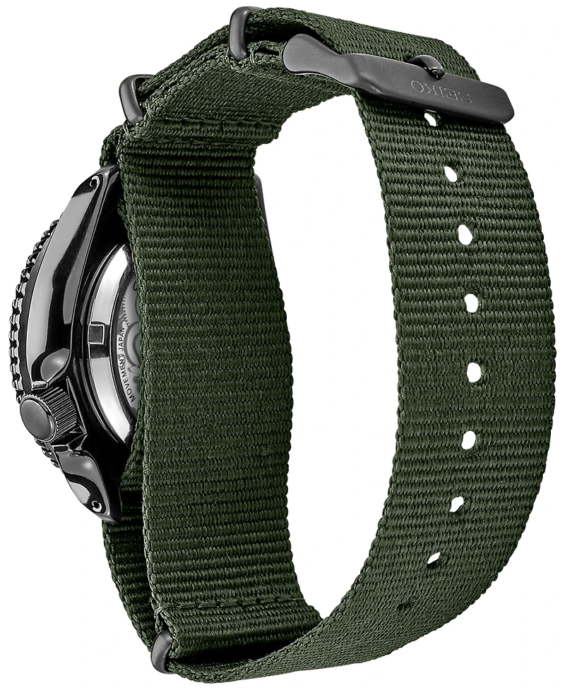 Seiko Men's Automatic 5 Sports Green Nylon Strap Watch 42.5mm