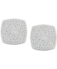 Diamond Square Cluster Stud Earrings (1/2 ct. t.w.) in Sterling Silver
