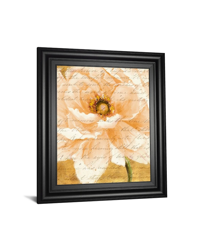 Classy Art Beautiful Cream Peonies Script I by Patricia Pinto Framed Print Wall Art, 22" x 26"