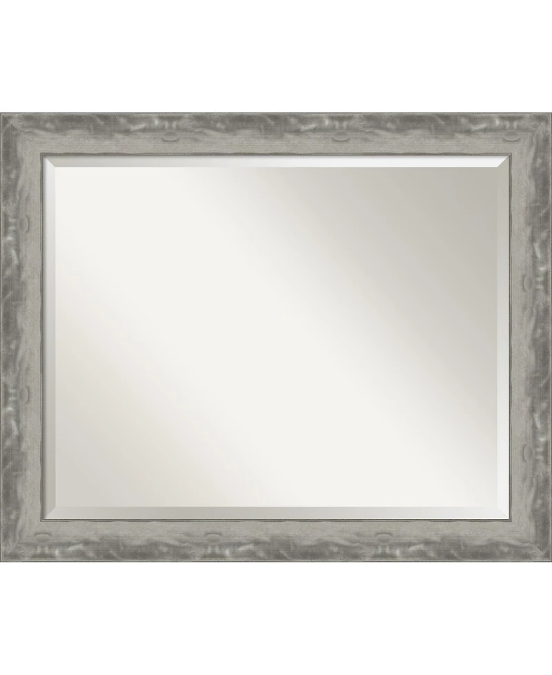 Amanti Art Waveline Silver-tone Framed Bathroom Vanity Wall Mirror, 32.38" x 26.38"