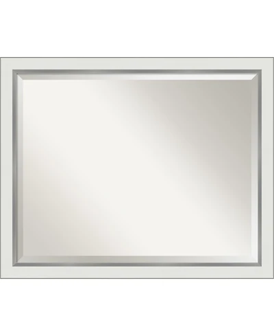 Amanti Art Eva Silver-tone Framed Bathroom Vanity Wall Mirror, 31.12" x 25.12"