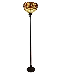 Amora Lighting Tiffany Style Torchiere Floor Lamp