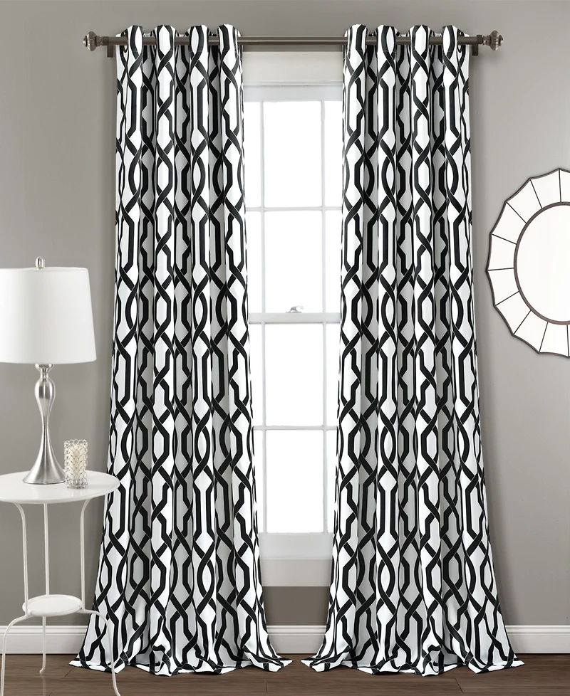 Lush Decor Edward Trellis Light Filtering Window Curtain Panels