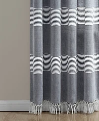 Lush Decor Tucker Stripe Yarn Dyed Cotton Knotted Tassel Window Curtain Panels