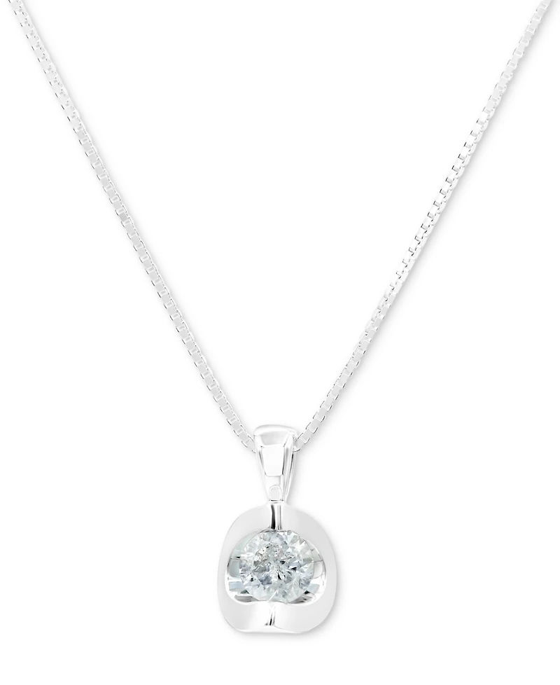 Diamond Pendant 18" Necklace (1/5 ct. t.w.) 14k White Gold or