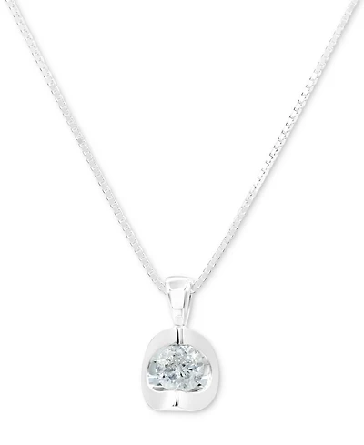 Diamond Pendant 18" Necklace (1/5 ct. t.w.) 14k White Gold or