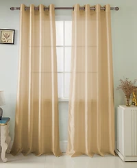 Olivia Gray Gilbert Solid Single Grommet Curtain Panel Pair