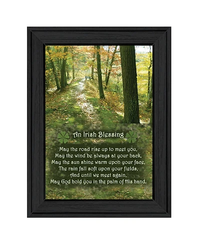 Trendy Decor 4U Irish Blessing By Trendy Decor4U, Printed Wall Art, Ready to hang, Black Frame, 14" x 10"