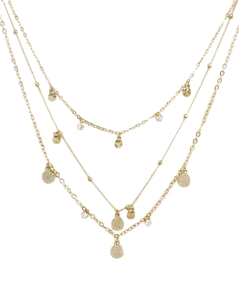 Ettika Crystal Detailed Triple Layer Necklace
