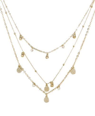 Ettika Crystal Detailed Triple Layer Necklace
