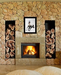 Trendy Decor 4U Galloping Stallion by andreas Lie, Ready to hang Framed Print, Black Frame, 19" x 15"