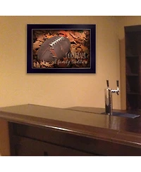 Trendy Decor 4U Football - A Family Tradition By Lori Deiter, Printed Wall Art, Ready to hang, Black Frame, 20" x 14"