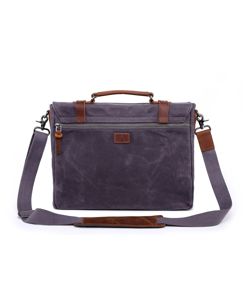 Tsd Brand Stone Creek Waxed Canvas Briefcase